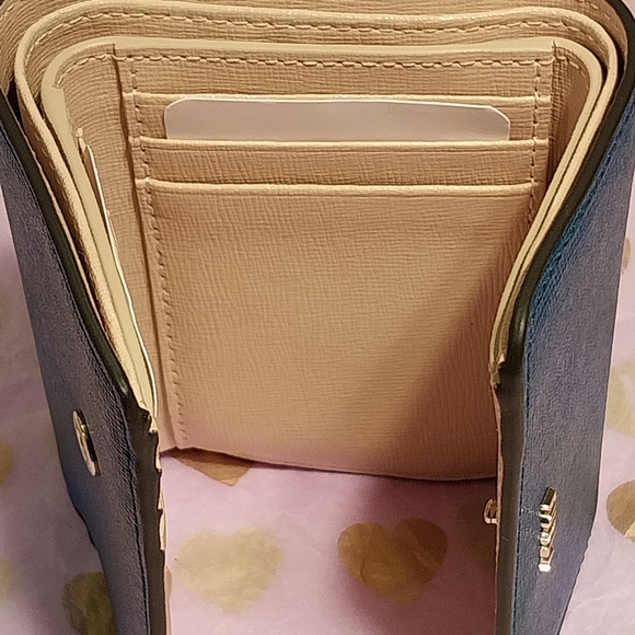 Furla Trifold Blue & Beige Saffiano Wallet (Nwot) - Picture 2 of 16
